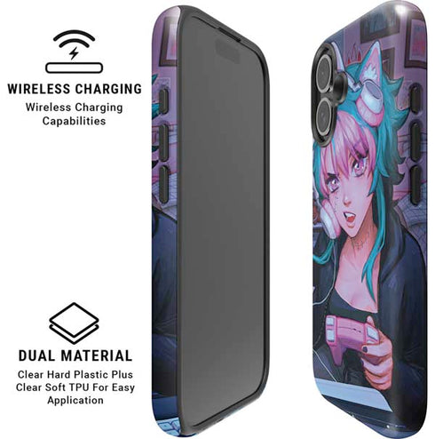 Anime Catgirl Gamer Nerd by Ivy Dolamore iPhone 16 Plus Magsafe Impact Case